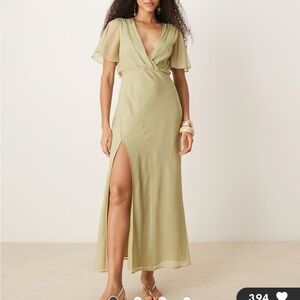 ASOS Elegant Sage Green Maxi Dress
